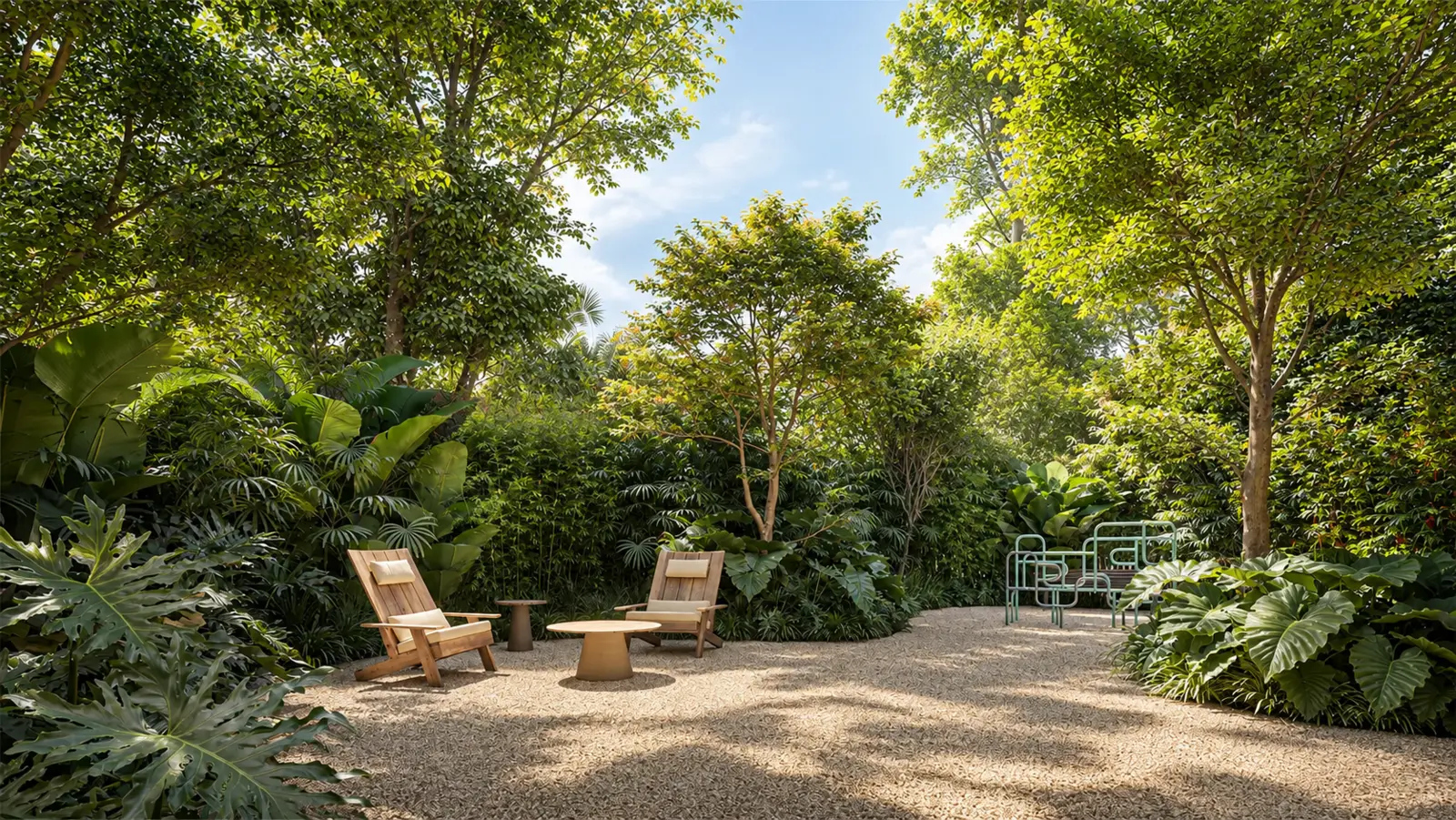 Jardim integrado ao paisagismo